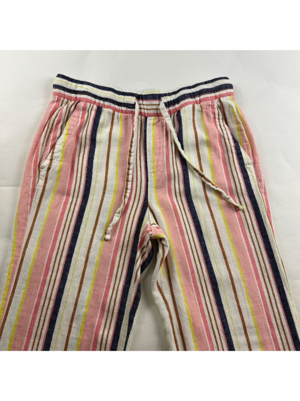 Old Navy Bright Stripe Linen Blend Wide Leg Lounge Pant S - Picture 2 of 6